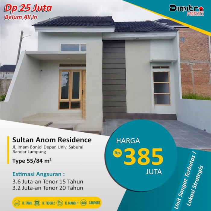 Siap Huni Rumah Murah Kemiling Depan Universitas Saburai