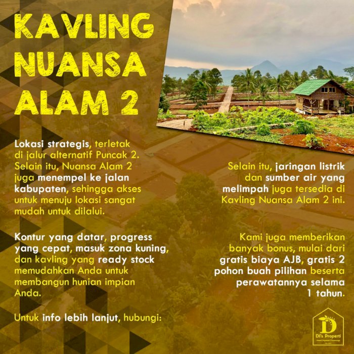 Tanah kavling  nuansa alam tranyogi 2