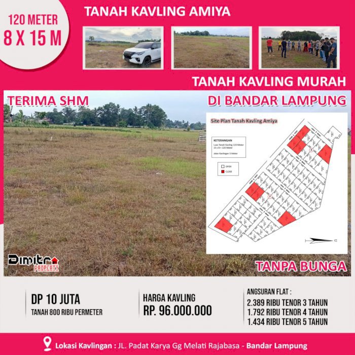 Tanah Kavling Amiya Termurah di Bandar Lampung