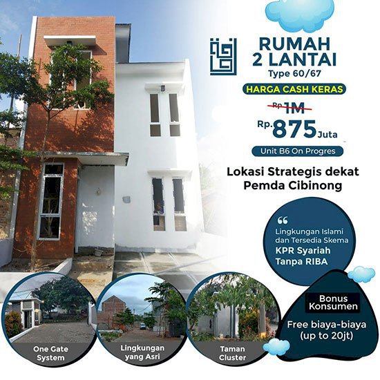 Rumah Syariah Siap Huni di Cibinong Bogor