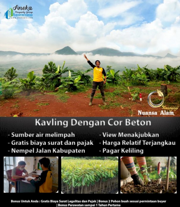 Jual tanah pinggir jalan row jalan di beton