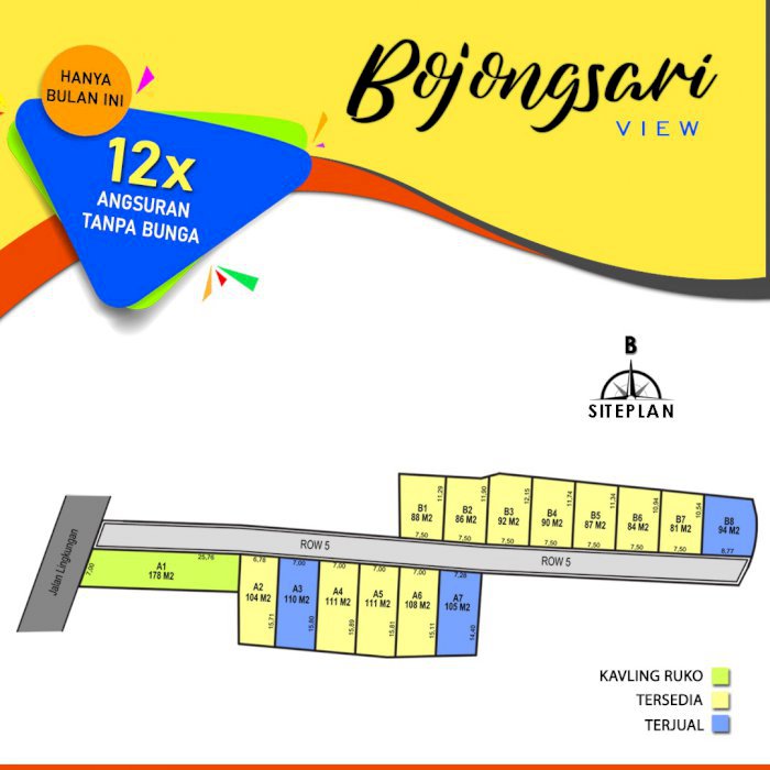 Bisa Dicicil 12x, Tanah Pinggir Aspal Dekat RSUD Depok