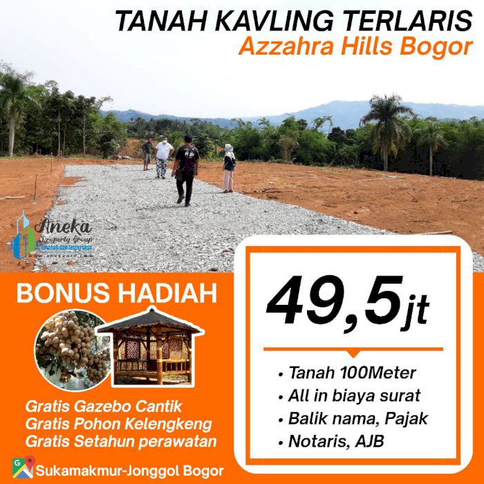 TANAH MURAH STRATEGIS PINGGIR JALAN DEKAT TEMPAT WISATA BOGOR