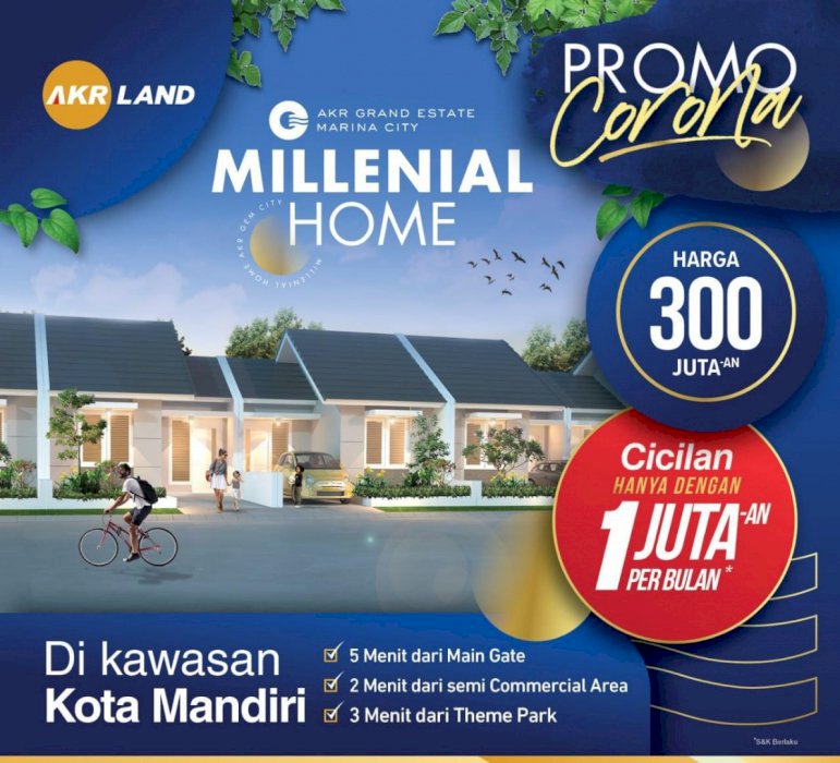 Rumah Milenial AKR GEM City DP Murah Bisa Dicicil