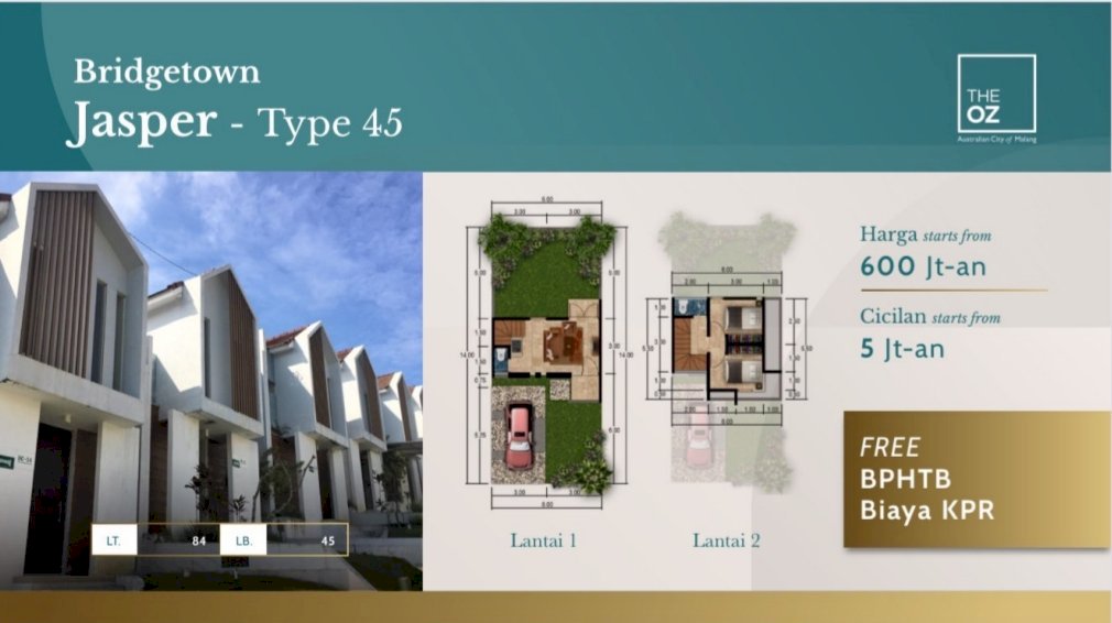 RUMAH BARU READY STOCK THE OZ TIDAR CLUSTER BRIDGETOWN TIPE JASPER