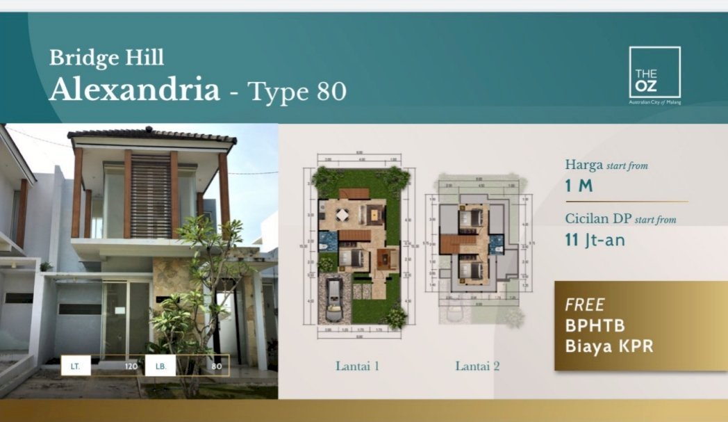 RUMAH BARU READY STOCK THE OZ TIDAR CLUSTER BRIDGE HILL TIPE ALEXANDRIA