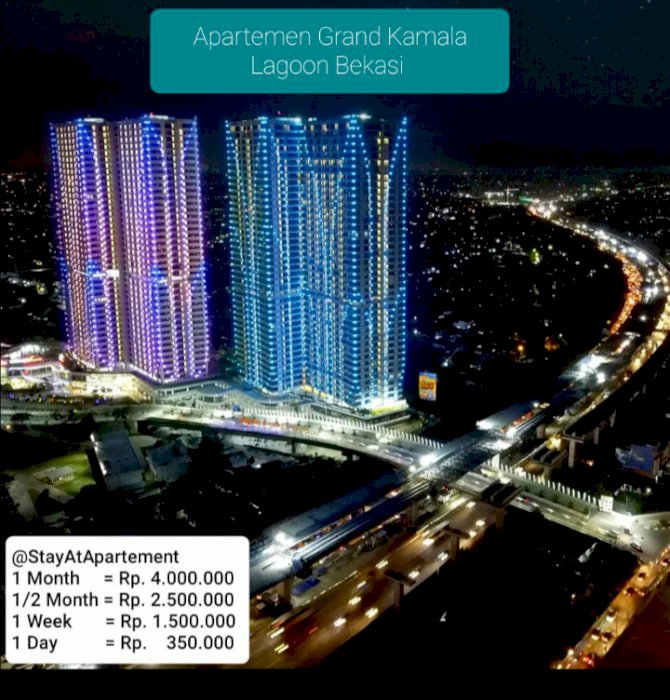 Ready untuk harian/bulanan/tahunan. APARTEMEN GRAND KAMALA LAGOONÂ 