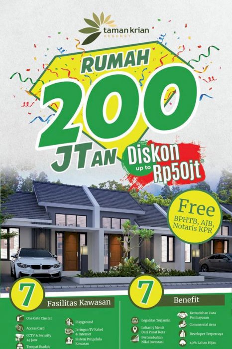 Rumah di Krian Taman Regency Sidoarjo dekat SAMSAT