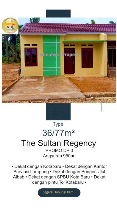 Rumah Subsidi murah tanpa DP di lampung