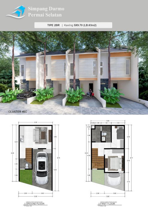 Rumah Baru Minimalis di Simpang Darmo Permai Selatan Harga 990 juta an