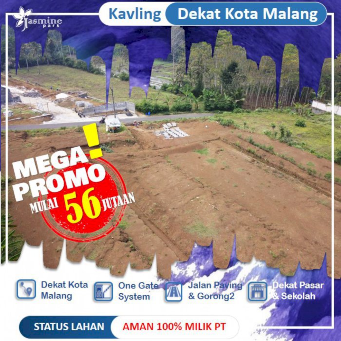 KAVLING AREA PERUMAHAN DAN VILLA DI MALANG HARGA HANYA 46 JUTA