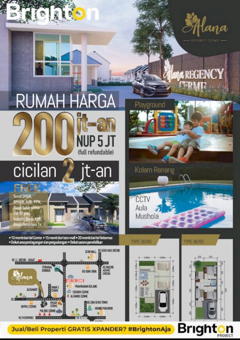 Launching Product Alana Cerme Regency ,Rumah 200 jtan ( 081232716978 )