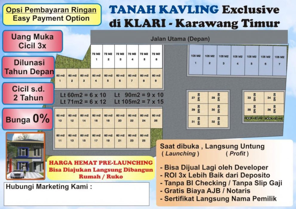 Tanah Kavling Murah Di Klari Karawang Lokasi Pinggir Jalan