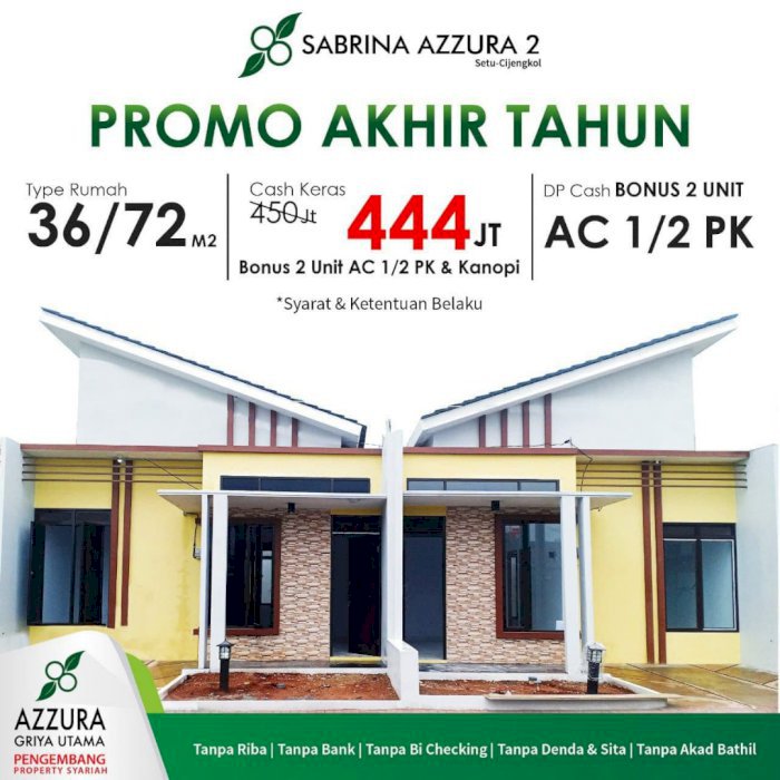 Rumah Syariah Siap huni Asri loaksi Setu Cijengkol Bekasi