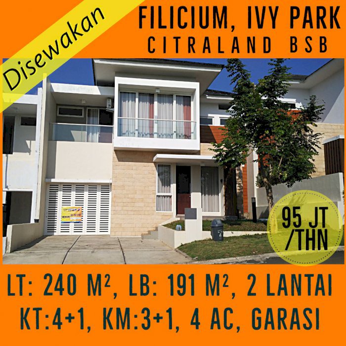 Sewa rumah 2 lantai di Ivy Park Citraland BSB