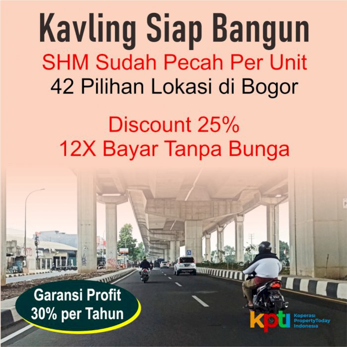 Area Exit Tol Sentul, Kapling Perumahan Boleh Diangsur 12X Tanpa Bunga