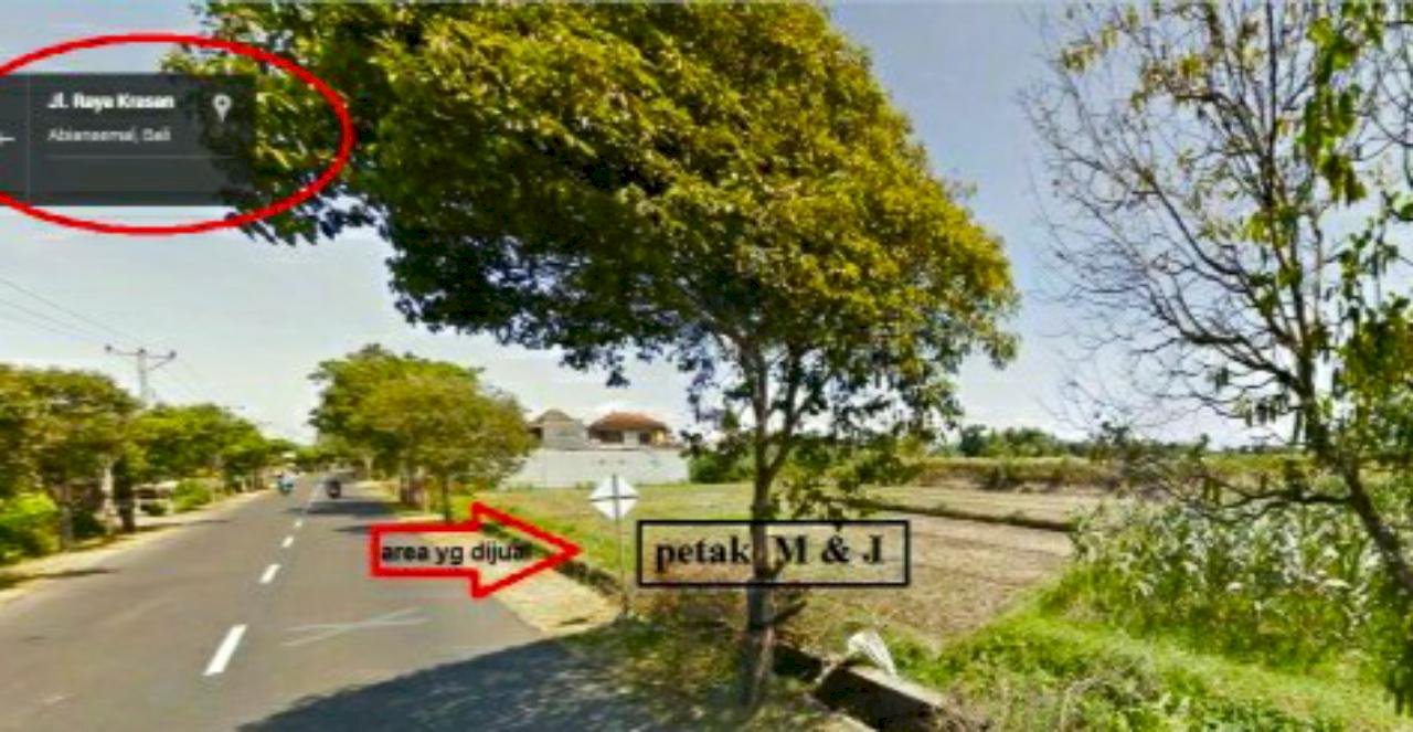 Tanah Desa Sedang Abiansemal Bali dengan view gunung dan sawah