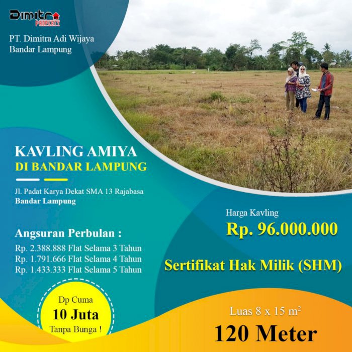 Tanah kavling syariah di bandar lampung No bank np BI ceking ,terima SHM