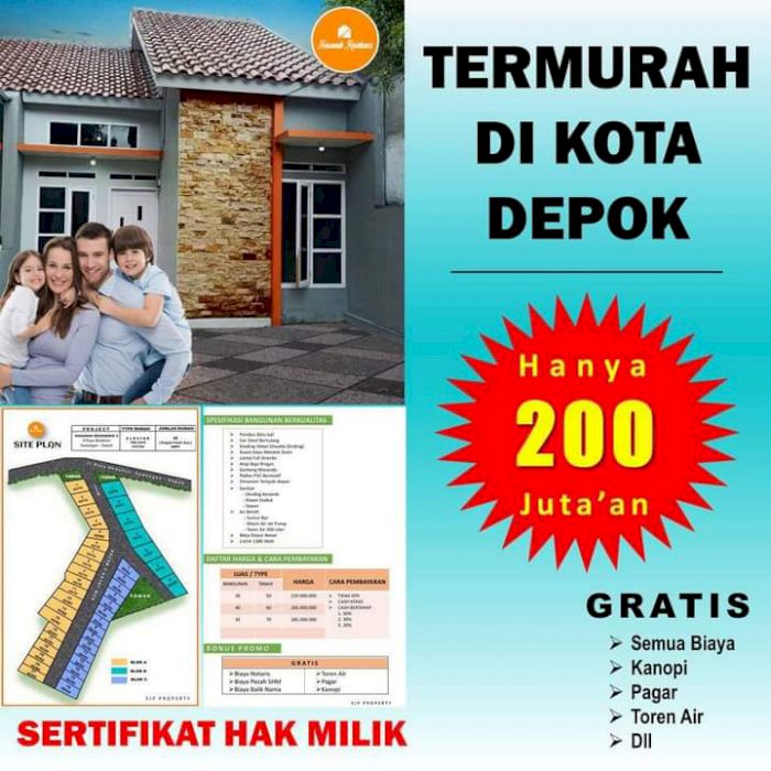 Rumah 200 Juta-an di Kawasan sawangan Depok