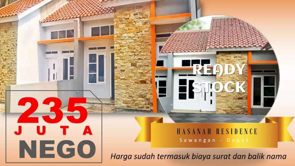 Rumah ready stok Deket Tol Sawangan Cuma 235 juga masih bisa Nego