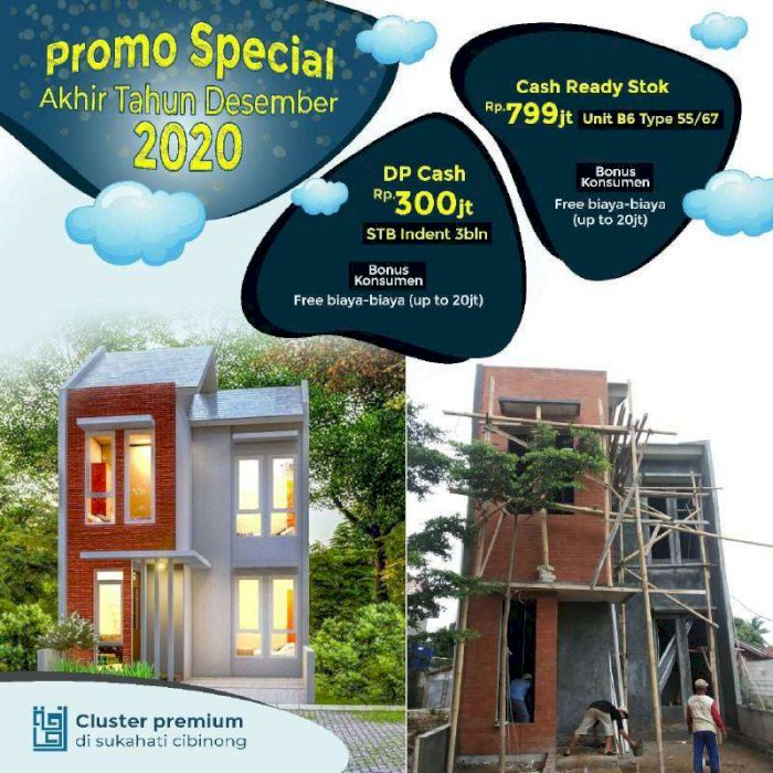 Rumah 2 lantai di Cibinong Bogor PROMO AKHIR TAHUN