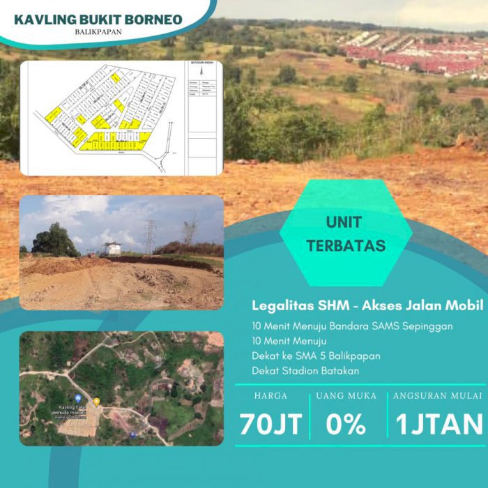 Tanah Kavling Legalitas SHM Murah Balikpapan bisa kredit TANPA DP