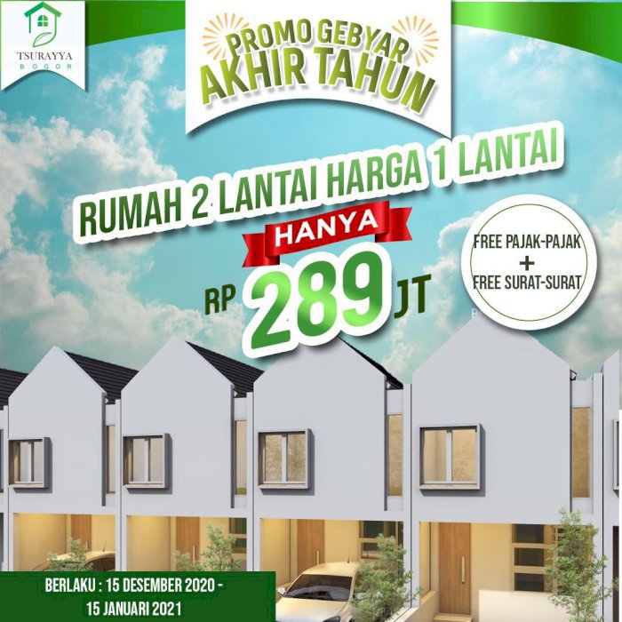 Promo Investasi Rumah Syariah Di Kota Bogor Barat,Dekat IPB