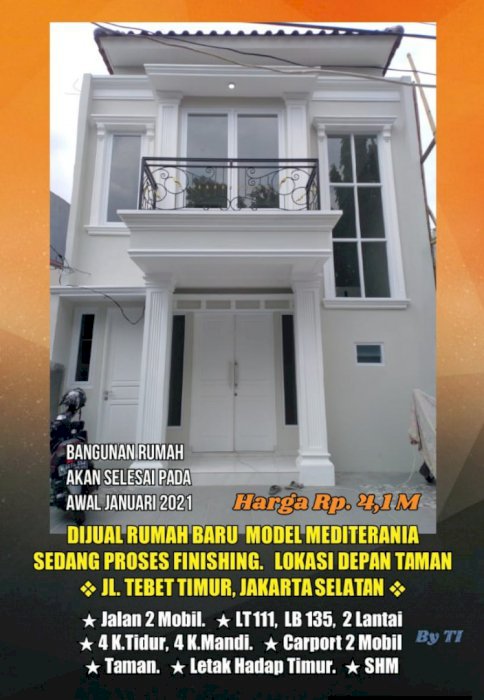  Rumah Baru Design  Mediterania di Jln Tebet Timur Jakarta Selatan