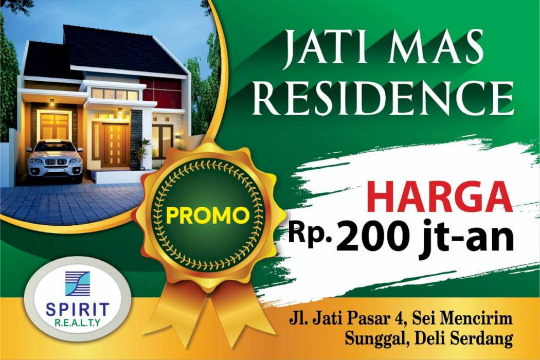 Hunian asri komersil di Mencirim. PROMO Spesial hanya 207 Juta