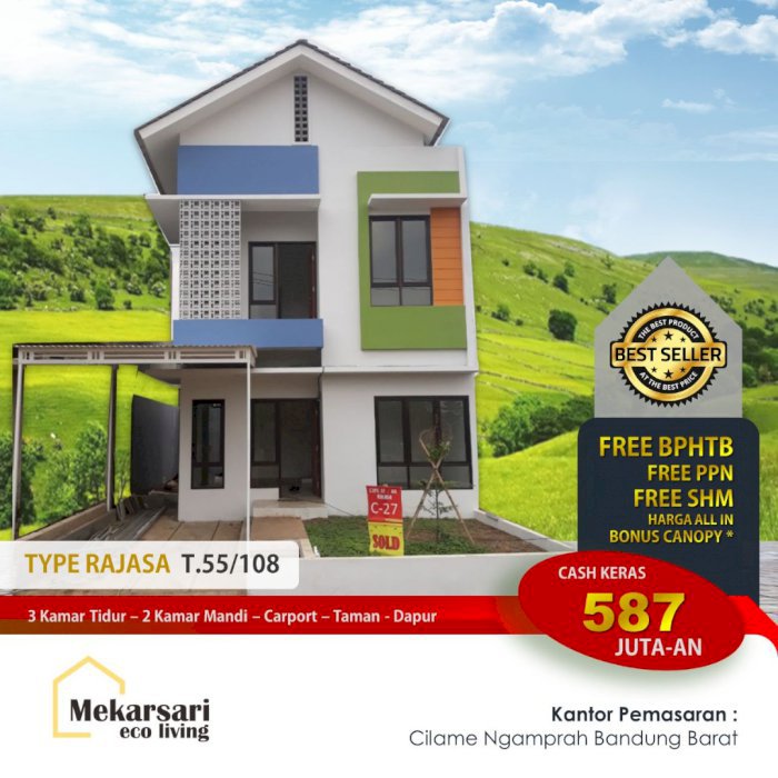 Rumah dua lantai strategis di jantung kota Padalarang dekat stasiun