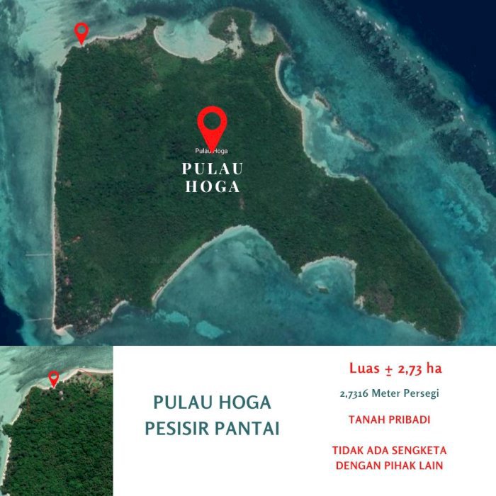 Dijual Tanah di Pinggir Pantai Pulau HOGA Wakatobi Sulawesi Tenggara