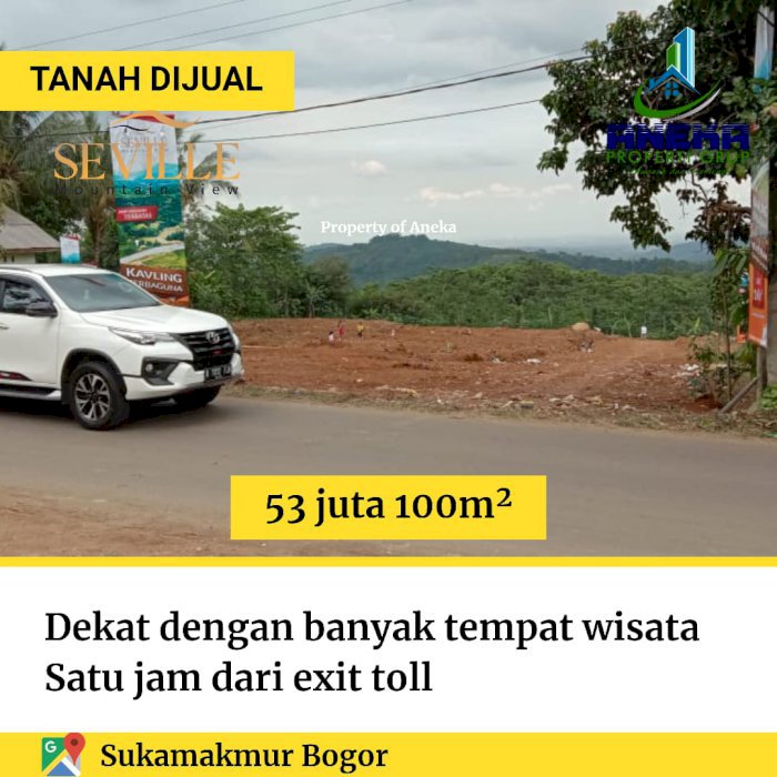 JUAL TANAH MURAH PINGGIR JALAN KAVLING SEVILLE MOUNTAIN VIEW