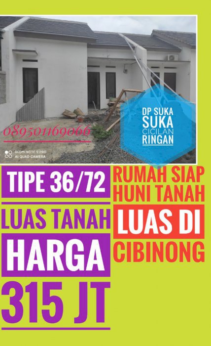 Rumah Murah 300 juta, an Di Pemda  kota Cibinong