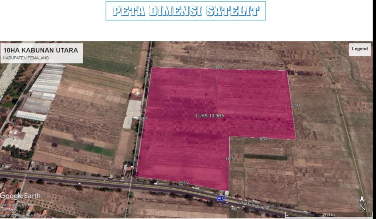 Lahan industri di jalur pantura kabunan kabupaten pemalang