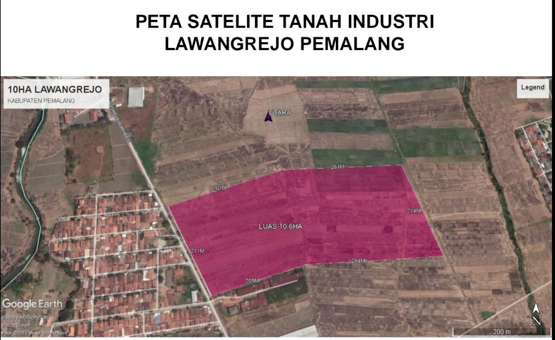 Tanah industri di jalur pantura lawangrejo kabupaten pemalang
