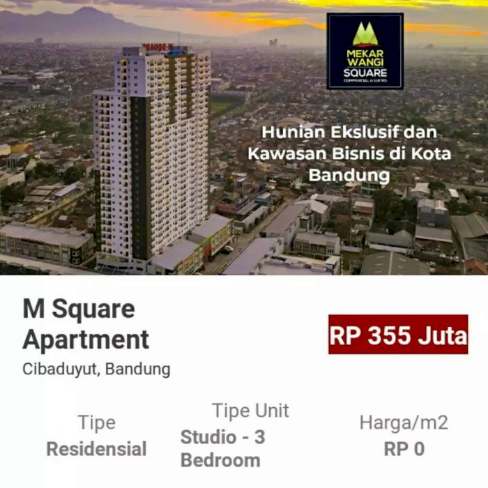 M Square Apartment, Murah dan Siap Huni di Jl. Cibaduyut Bandung