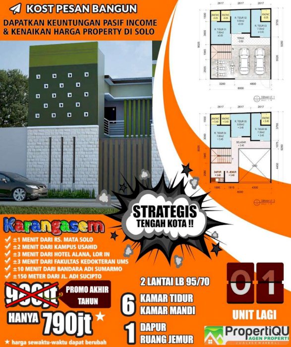 KOST pesan Bangun Nempel kampus IAIN Kartosuro