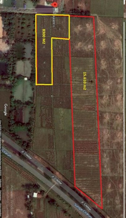 Tanah sawah strategis bangun perumahan pinggir jalan cikandeâ€“,