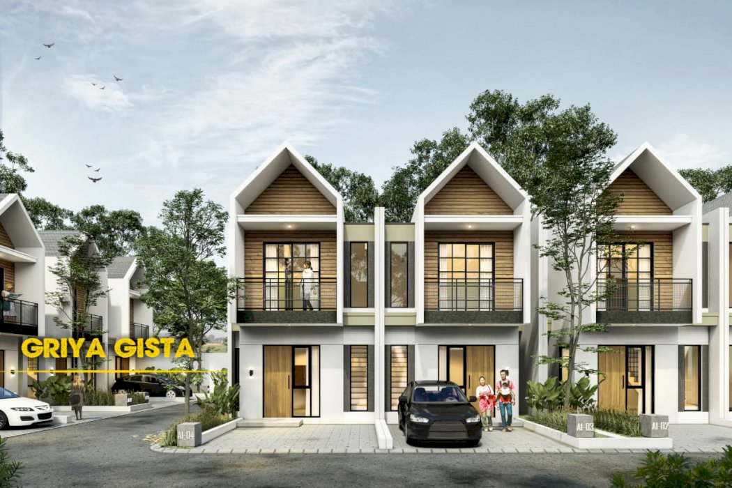 Rumah 2lantai hrg 1lantai konsep scandinavian hny 1mnt akses ui depok