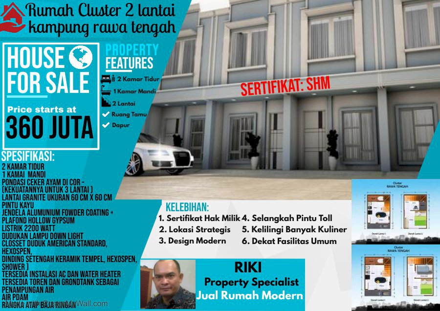 Rumah Cantik dan Modern 2 Lantai Kampung Rawa Tengah Jakarta pusat