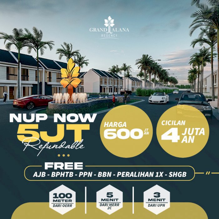 Grand Alana Regency Gunung Anyar Surabaya. Rumah Type 2 Lantai