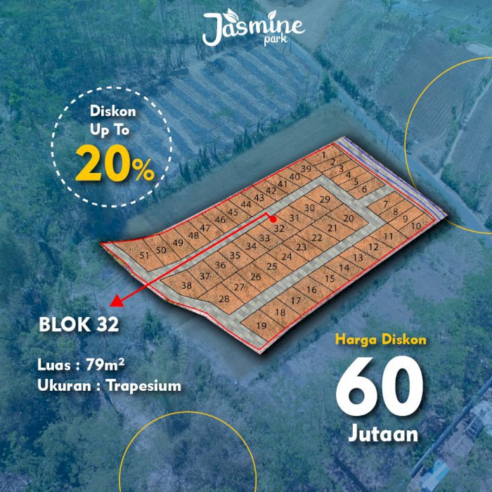 HABISKAN STOCK KAVLING JASMINE PARK 1 DEKAT KOTA MALANG DISKON UP TO 20%