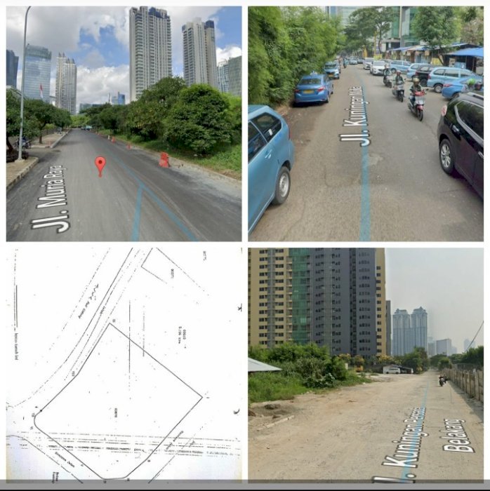 Tanah 4 Sisi Bentuk Kotak Daerah Jakarta Pusat - Jakarta Selatan