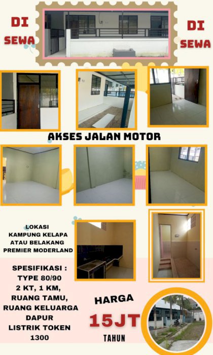 Di sewa 2 unit rumah di dekat RS Moderland Tangerang