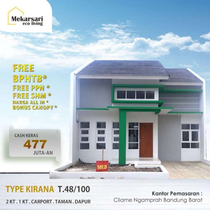 Rumah Murah Minimalis Dekat Kota Baru Parahyangan Padalarang Cimahi