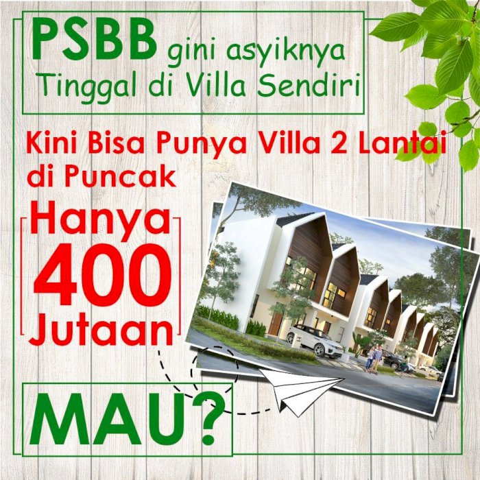 TELAH HADIR NEW DESIGN RUMAH VILLA 2 LANTAI DI PUNCAK!