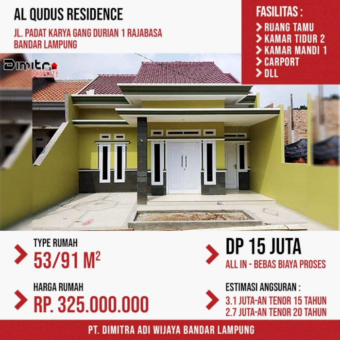 Perumahan Komersil siap huni Bandar Lampung