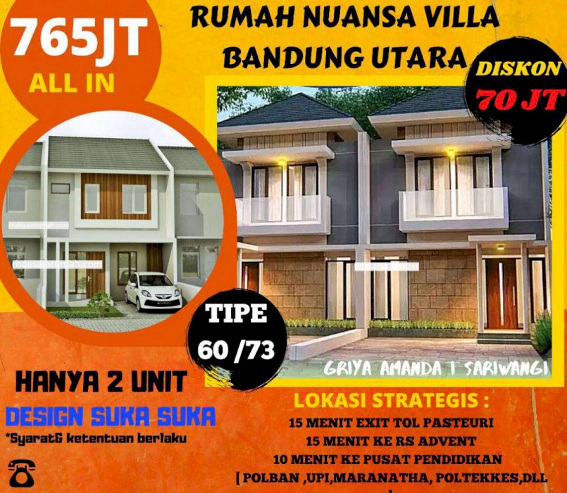 Rumah murah 2lt SHM dekat dengan POLBAN dan PPVJ