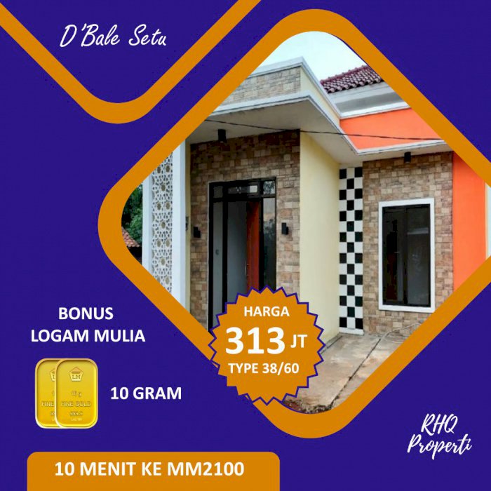 Jual rumah murah 10 menit ke kawasan mm2100