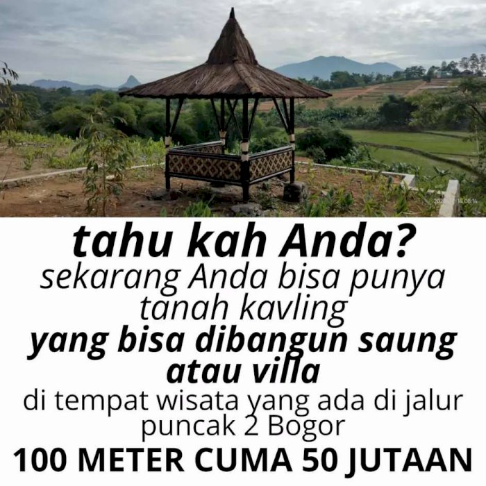 Tanah kavling murah kawasan wisata puncak 2